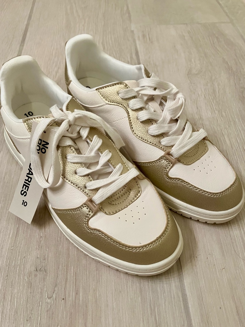 No Boundaries Gold and Cream Sneakers